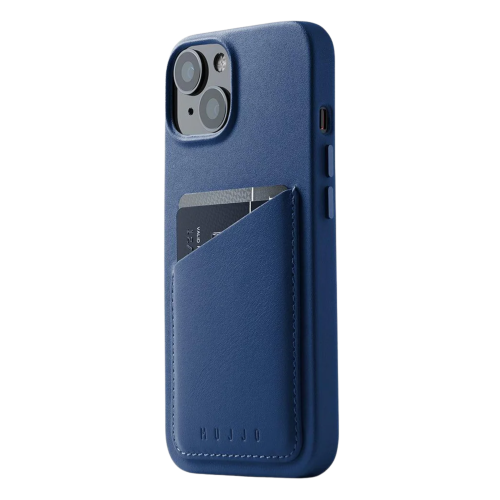 Mujjo Wallet Case iPhone 15 Monaco Blue