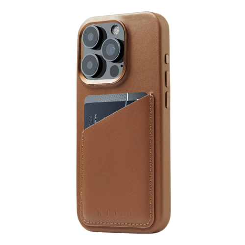 Mujjo Wallet Case iPhone 15 Pro Max Tan