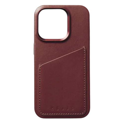 Mujjo Wallet Case iPhone 15 Pro Max Burgundy