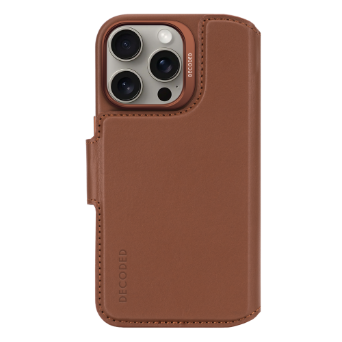 DECODED Leather Wallet Case for iPhone 16 Pro Max - Tan