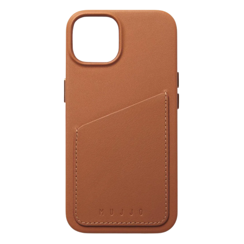 Mujjo Wallet Case iPhone 15 Plus Tan