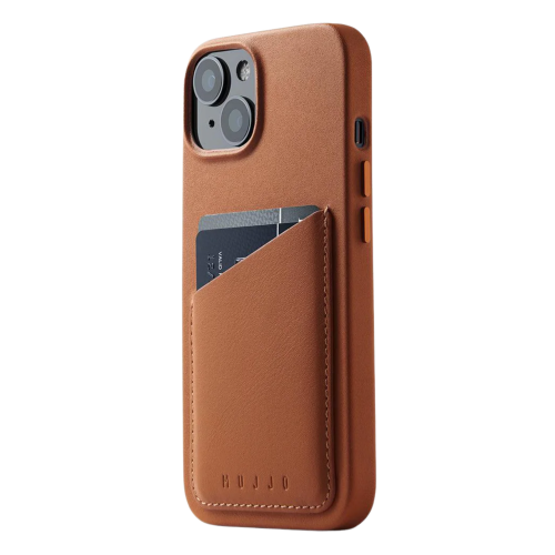 Mujjo Wallet Case iPhone 15 Tan