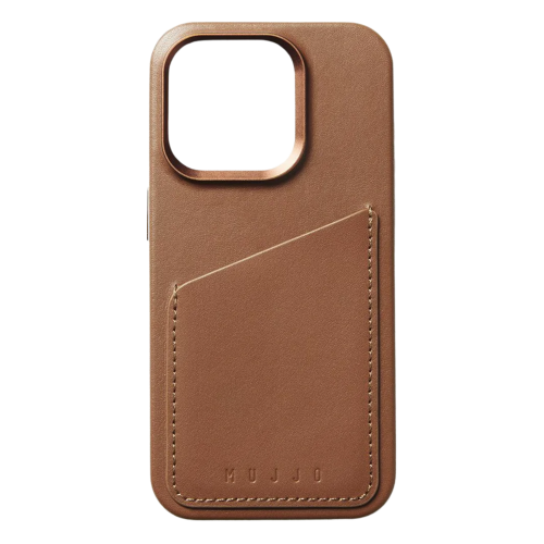 Mujjo Wallet Case iPhone 15 Pro Max Tan