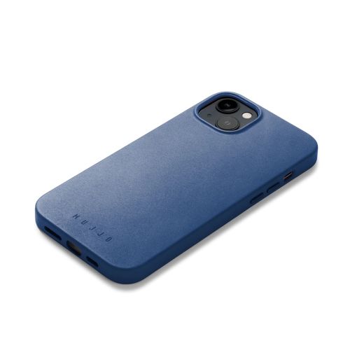 Mujjo Full Leather Case iPhone 15 Plus Monaco Blue